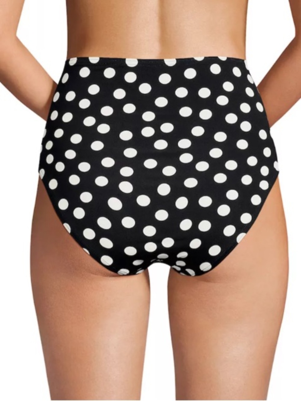 Lands' End Black and White Polka Dot‎ High-Waist Bikini Bottoms, Size 16W, NWT - Picture 2 of 8